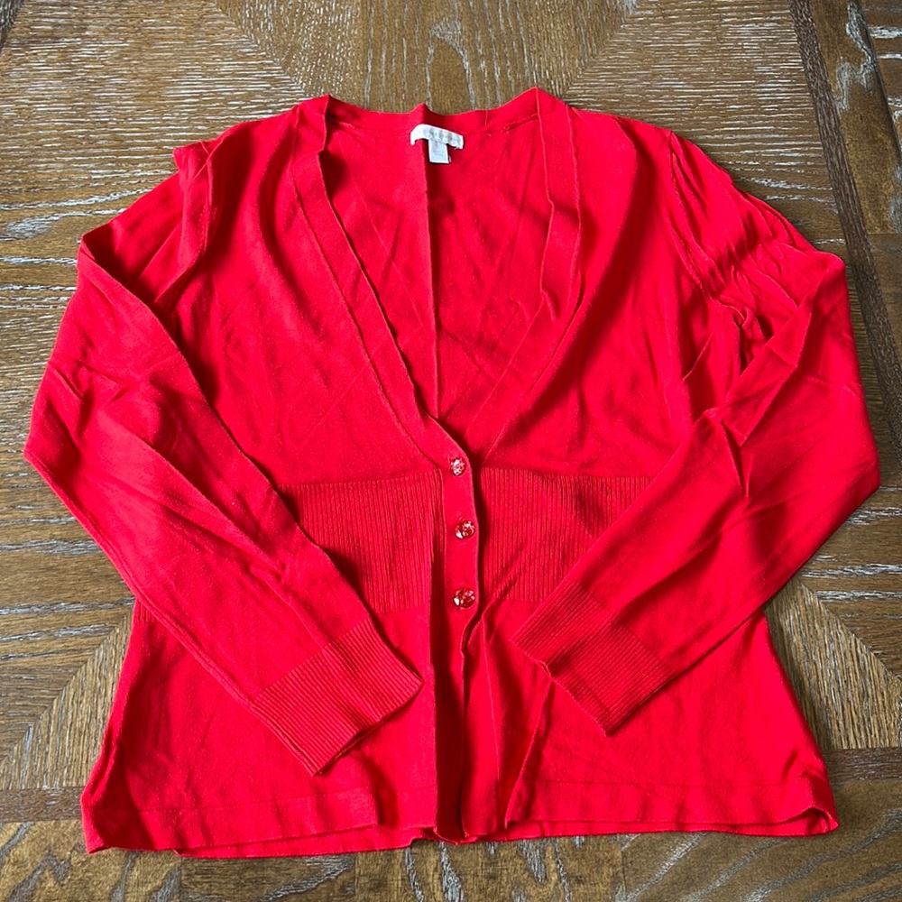 New York & Company Women’s Red Cardigan